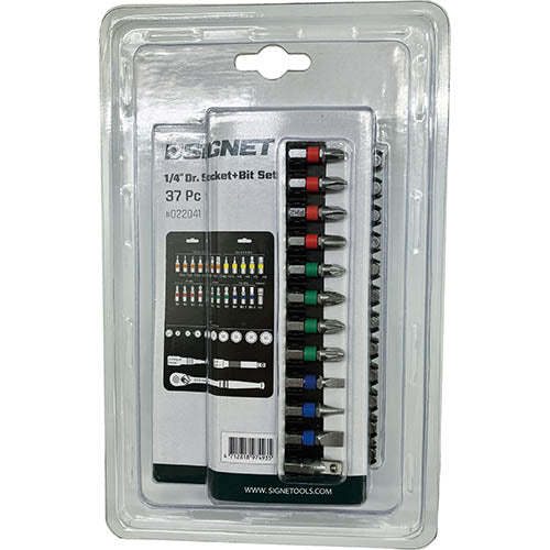 SIGNET - 1/4DR / 6.3SQ Socket & Bit set 37PCS
