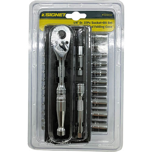 SIGNET - 1/4DR / 6.3SQ Socket & Bit set 37PCS