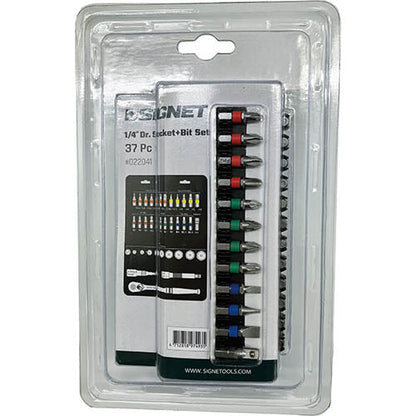 SIGNET - 1/4DR / 6.3SQ Socket & Bit set 37PCS