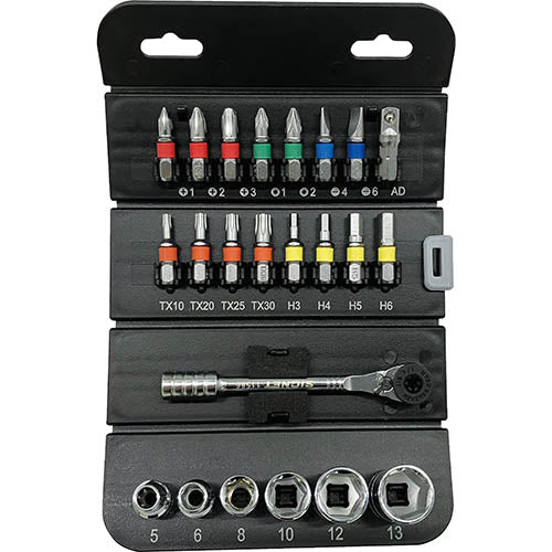 SIGNET - 1/4DR / 6.3SQ Socket & Bit set 23PCS