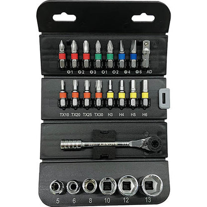 SIGNET - 1/4DR / 6.3SQ Socket & Bit set 23PCS