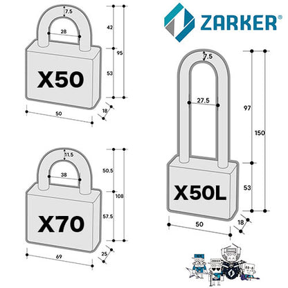ZARKER - X-SERIES Premium Dial Padlock