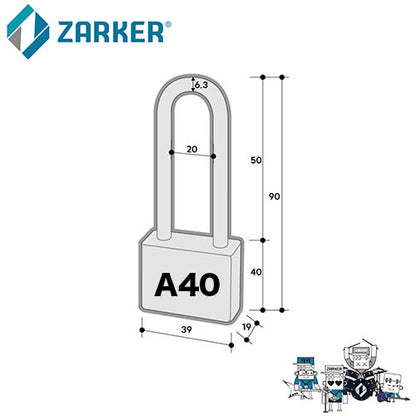 ZARKER - A-SERIES Rustproof Aluminum Padlock