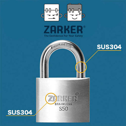 ZARKER - S-SERIES Rustproof Stainless Padlock
