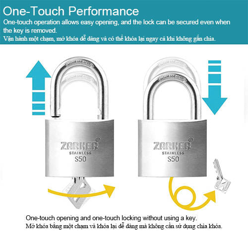 ZARKER - S-SERIES Rustproof Stainless Padlock
