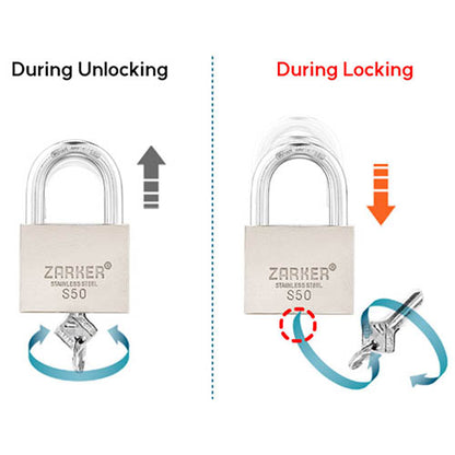 ZARKER - S-SERIES Rustproof Stainless Padlock