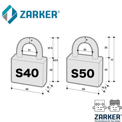 ZARKER - S-SERIES Rustproof Stainless Padlock